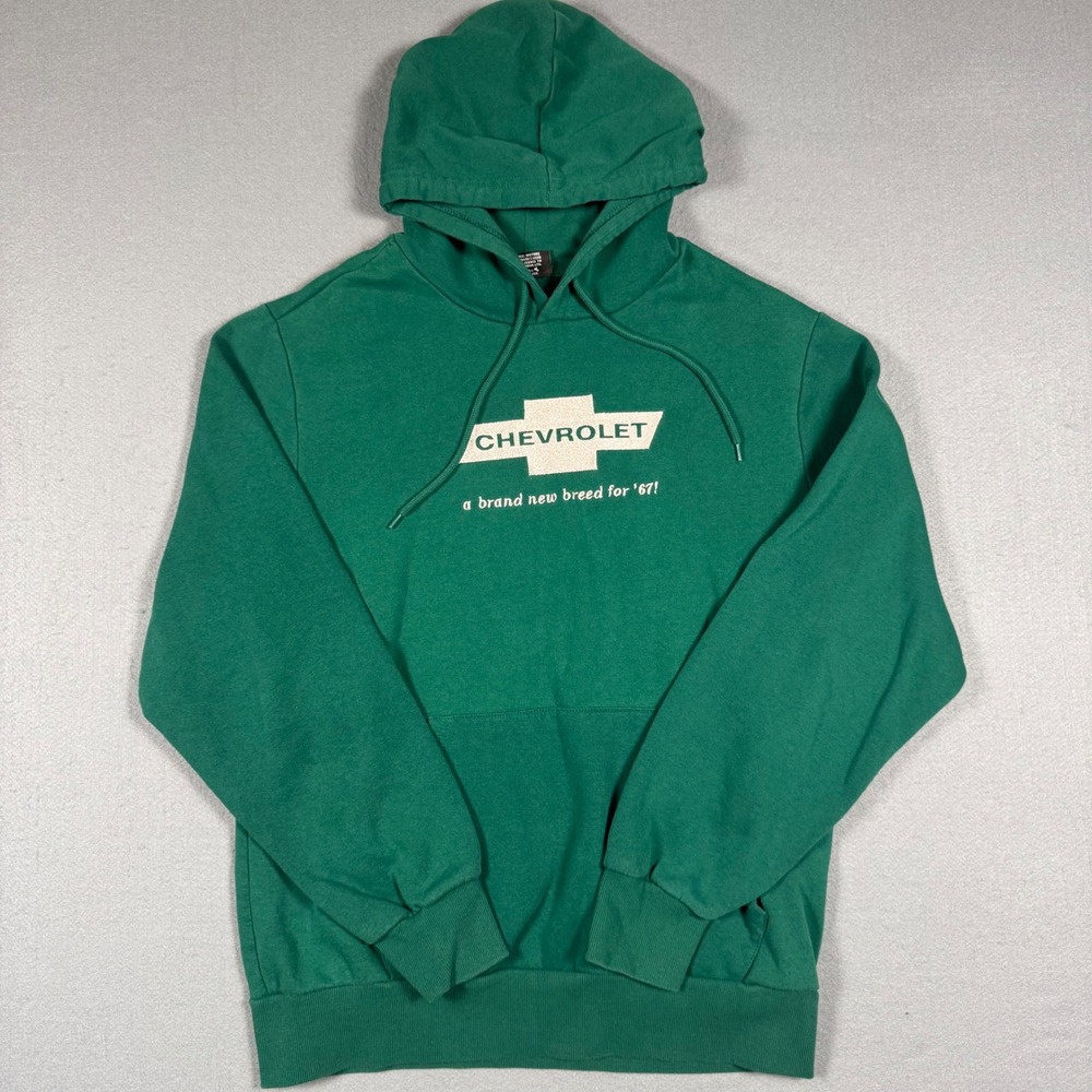 Chemistry Chevrolet Sportvan Hoodie Mens Large Green Graphic Pullover Sweatshirt